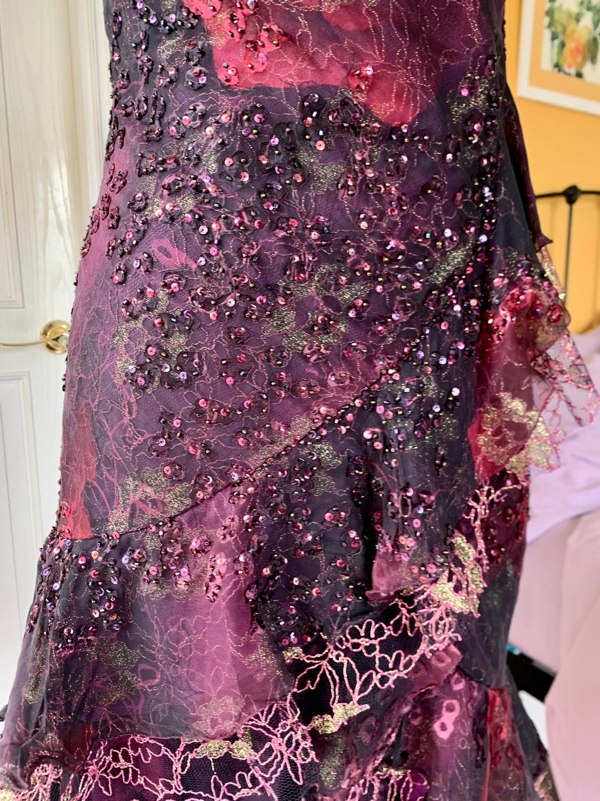 Deep Purple Gold Shimmer Dress