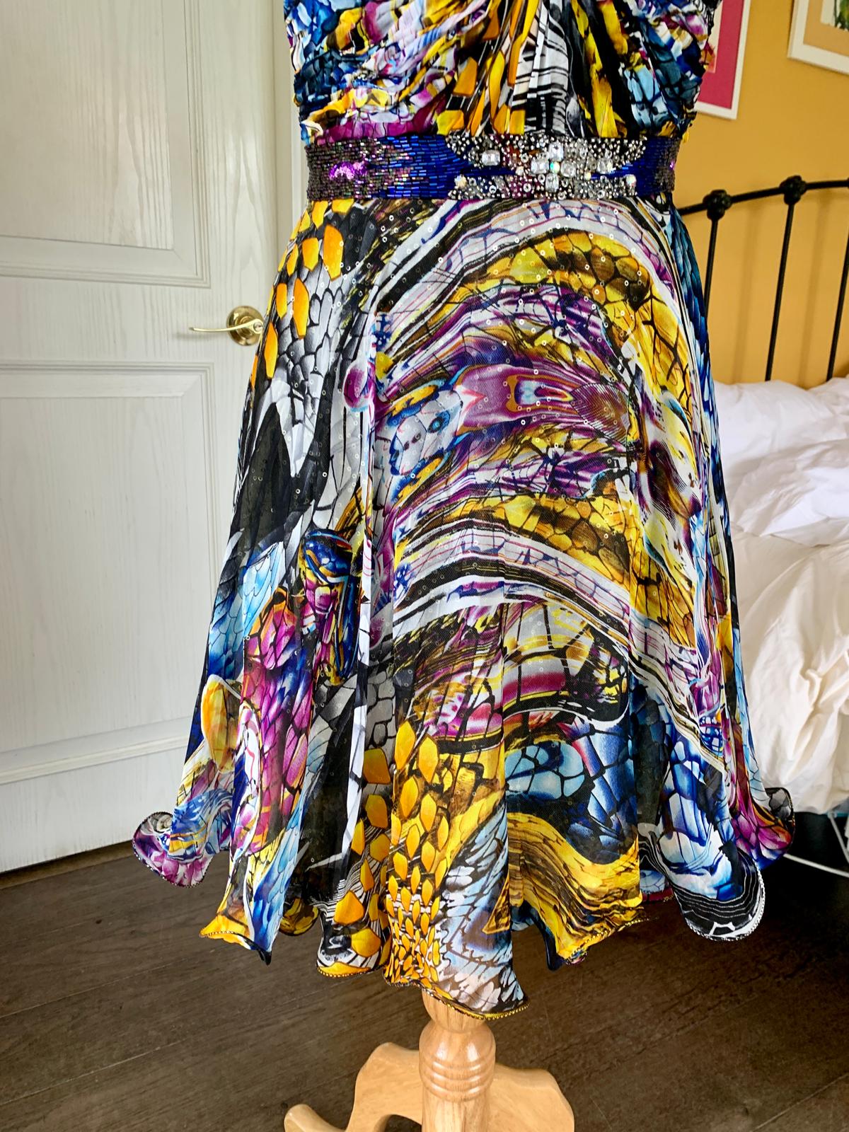 Kaleidoscope Print Flared Mini Dress