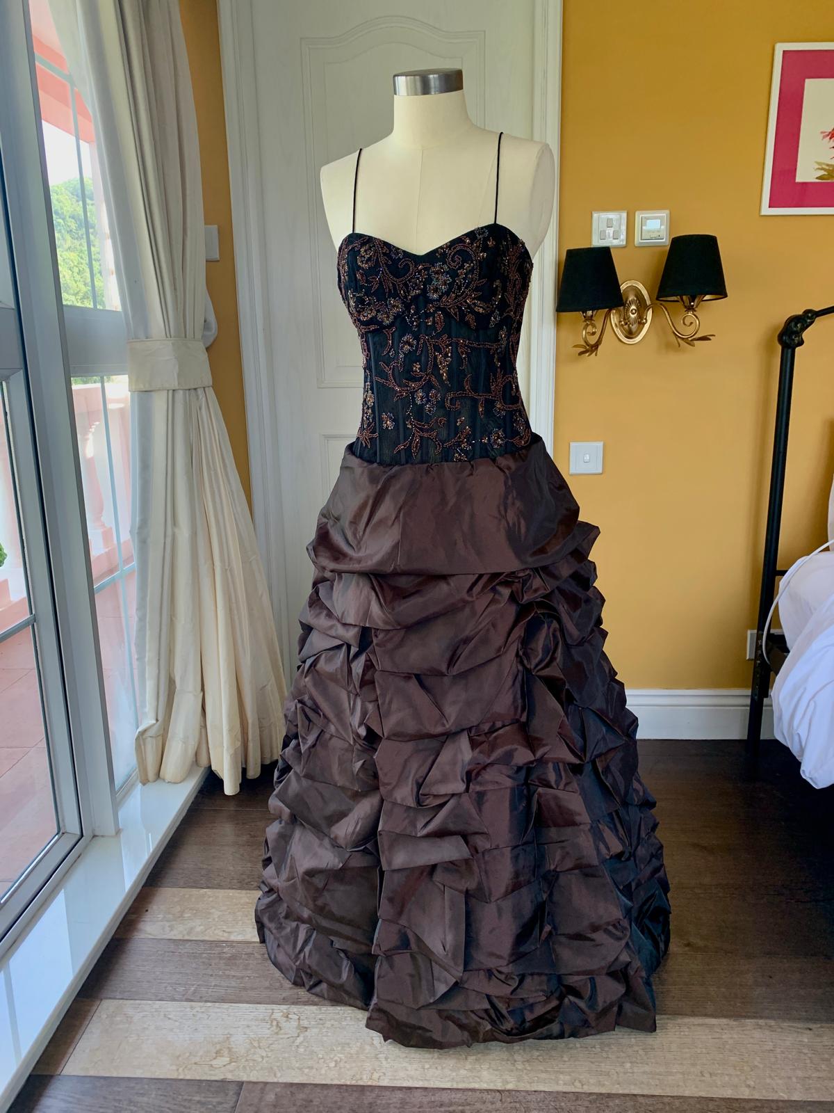 Burnt Brown Sugar Beaded Ball Gown