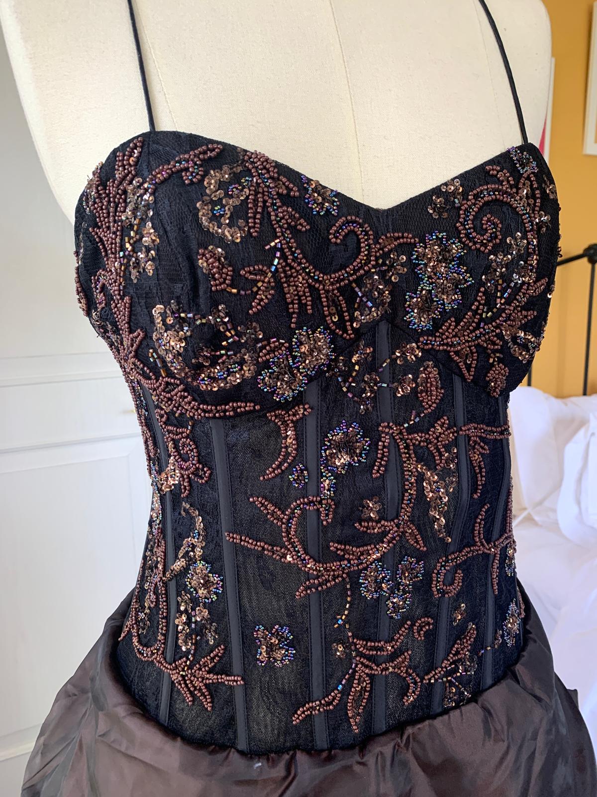 Burnt Brown Sugar Beaded Ball Gown