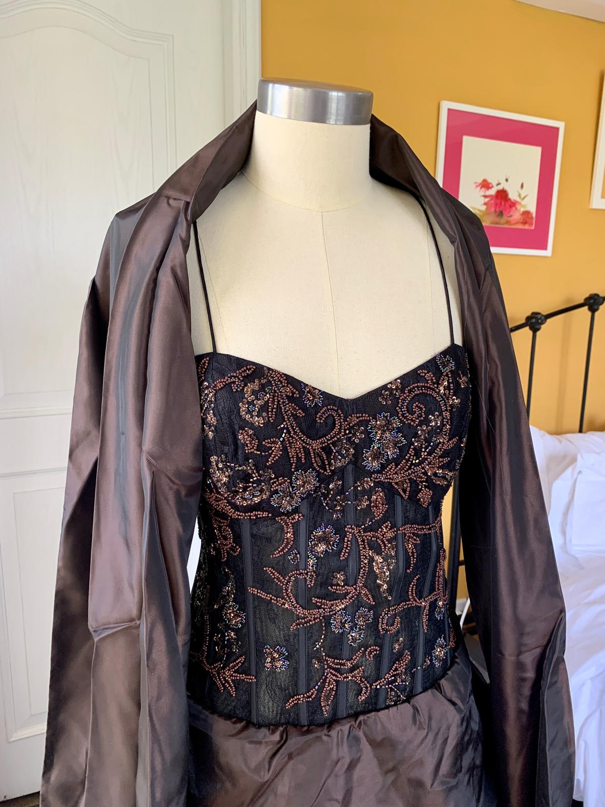 Burnt Brown Sugar Beaded Ball Gown