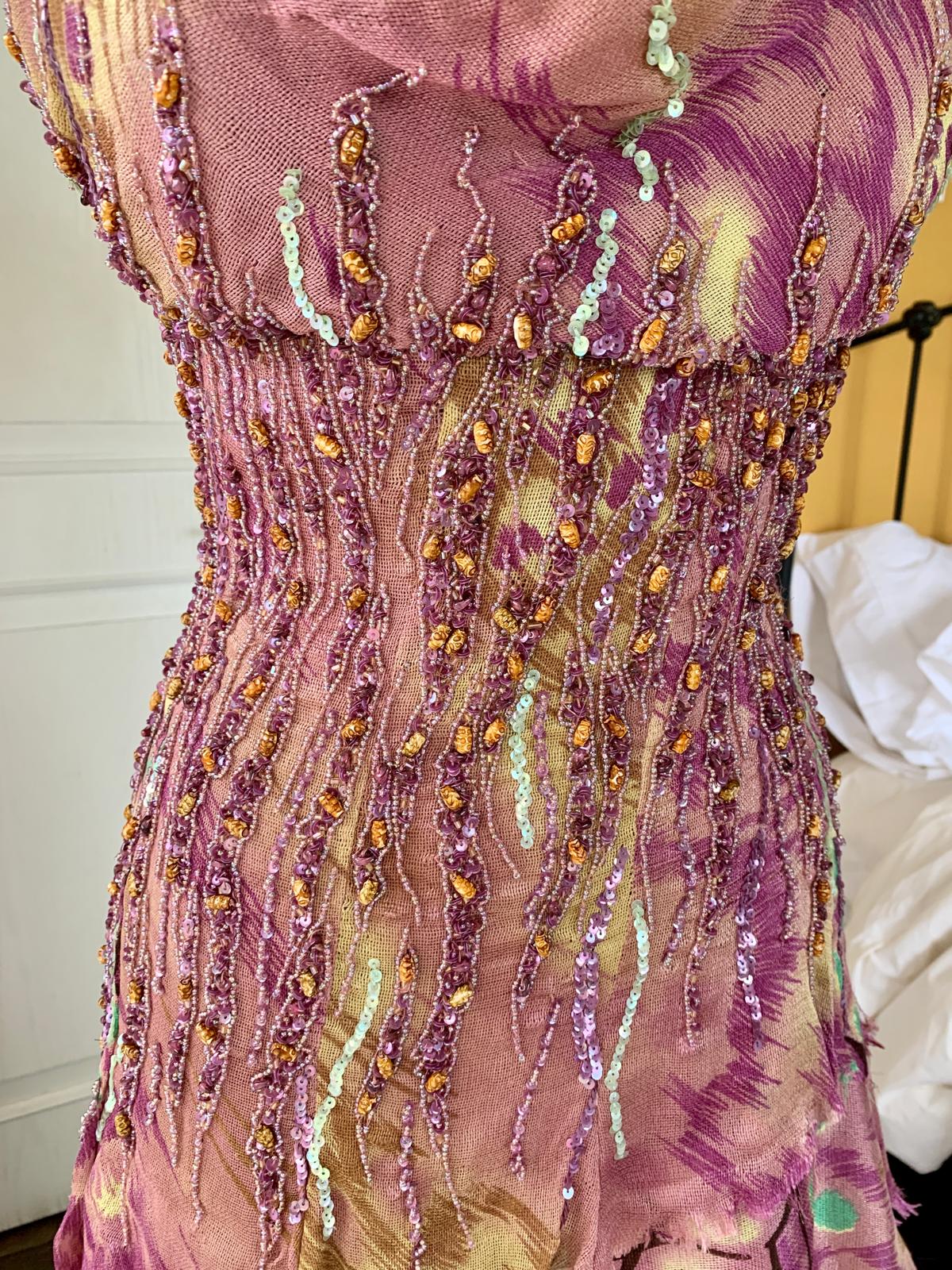 Amethyst Peacock Flared Dress