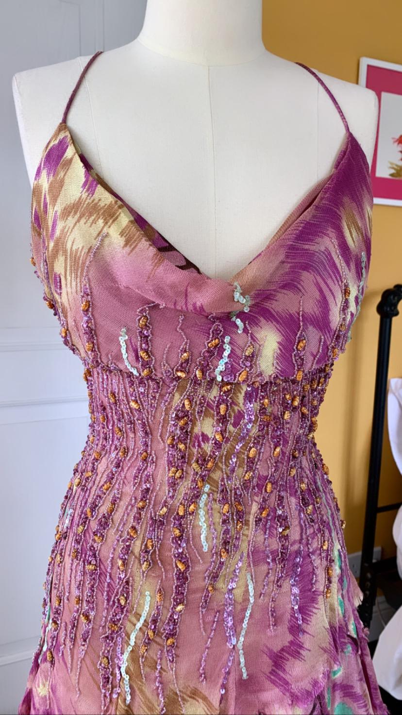 Amethyst Peacock Flared Dress
