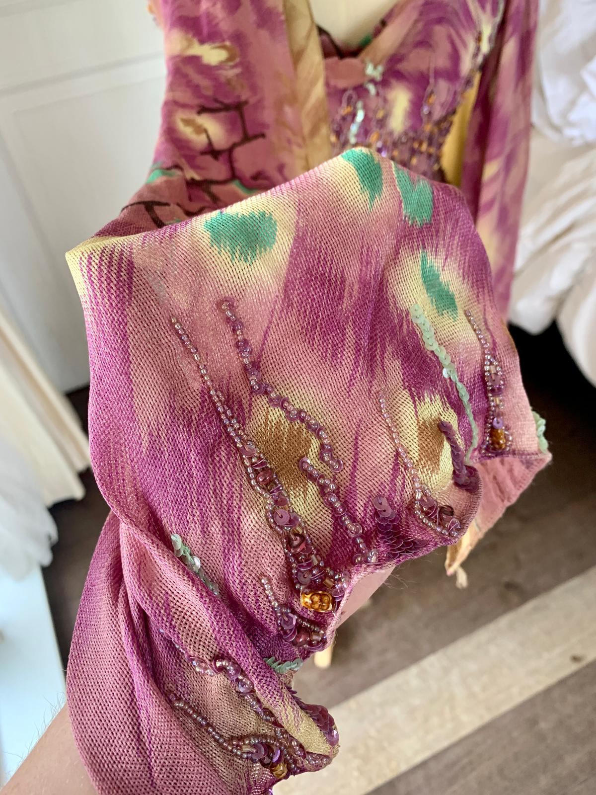 Amethyst Peacock Flared Dress