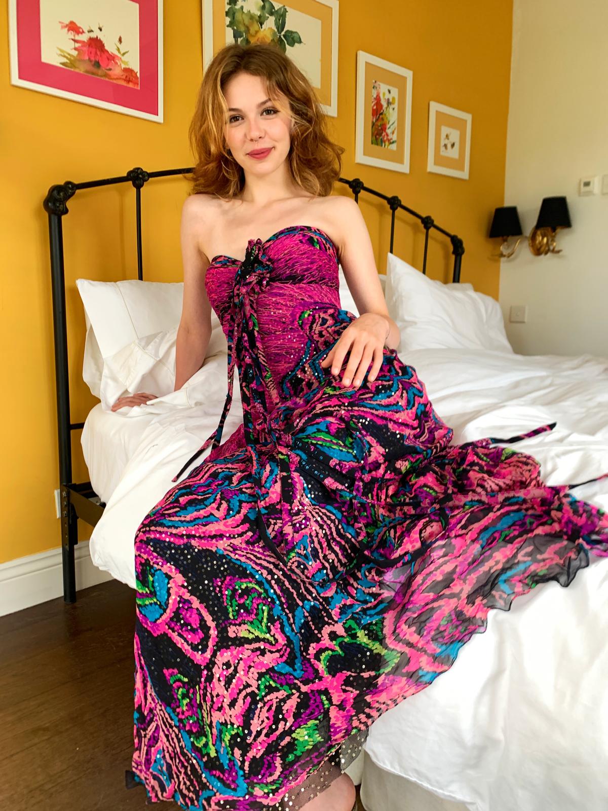 Graffiti Purple Maxi Dress