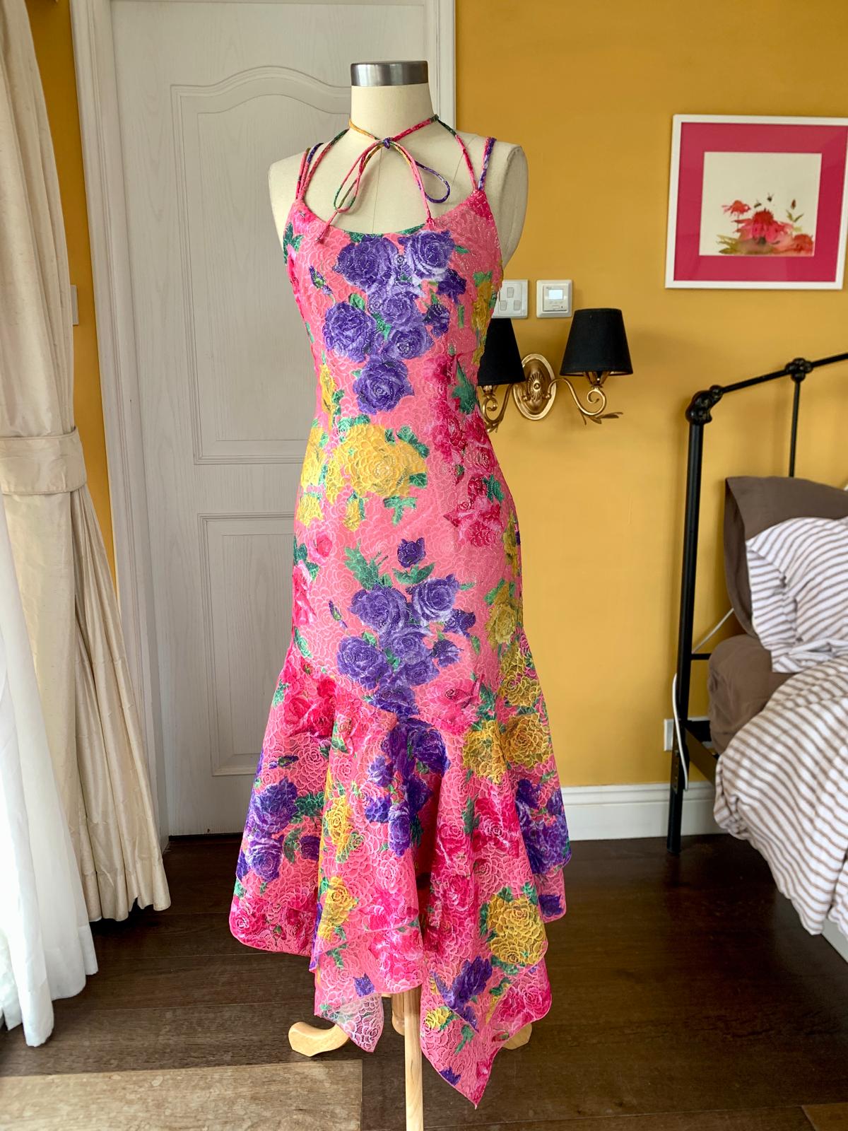 French Lace Floral Bouquet Dress