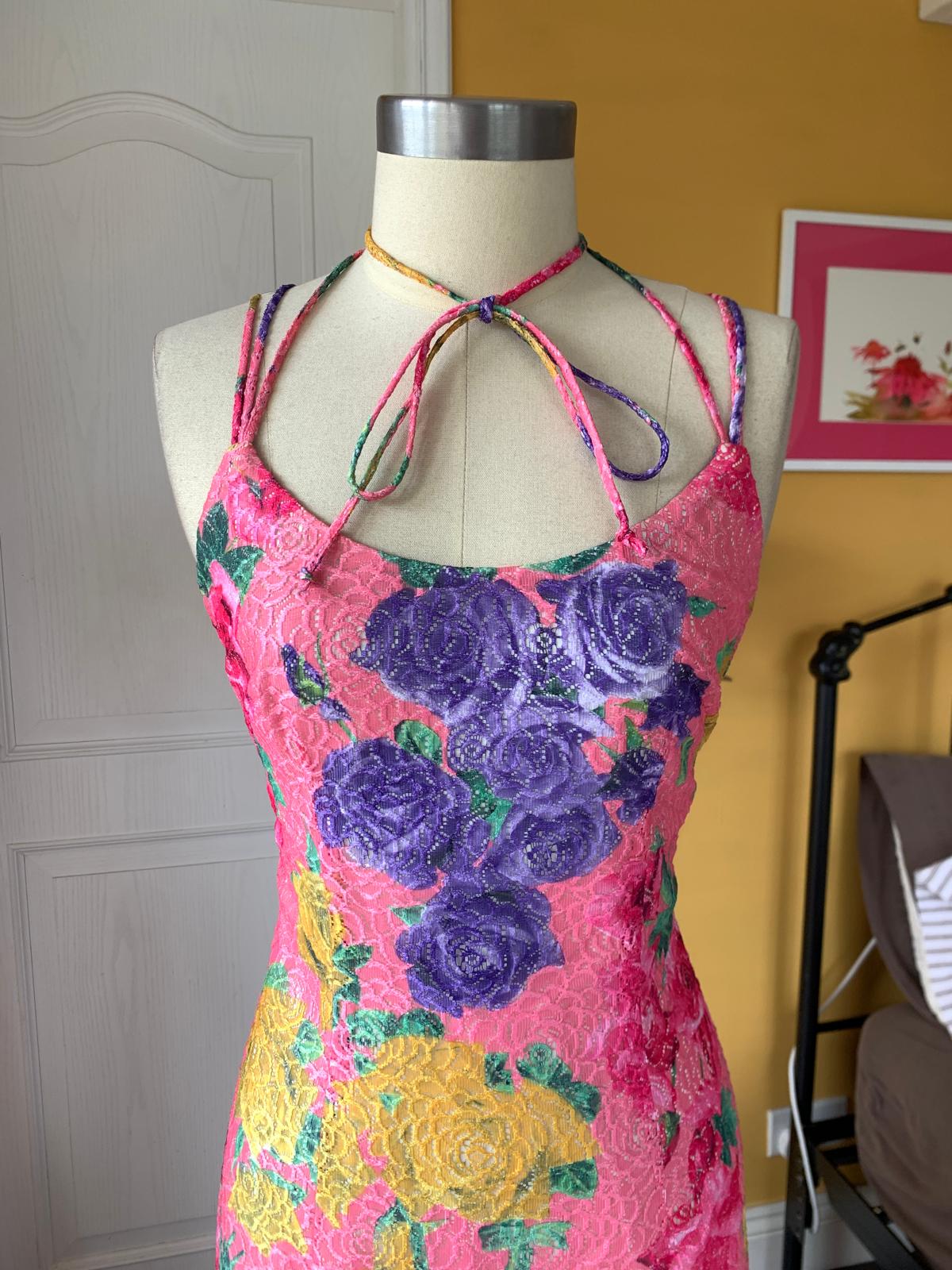 French Lace Floral Bouquet Dress