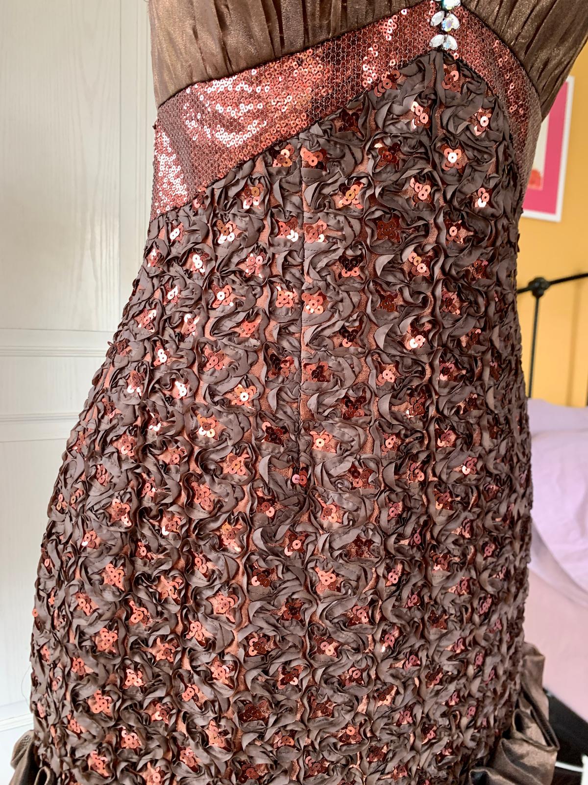 Bronzed Chocolate Taffeta Dress
