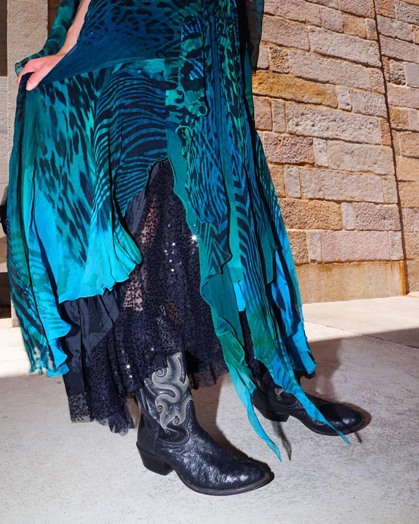 Emerald Snakeskin Maxi Dress