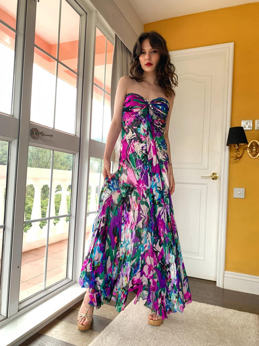 Blue and Purple Grafitti Dress