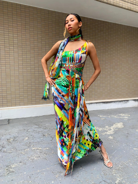 Funky Abstract Maxi Dress