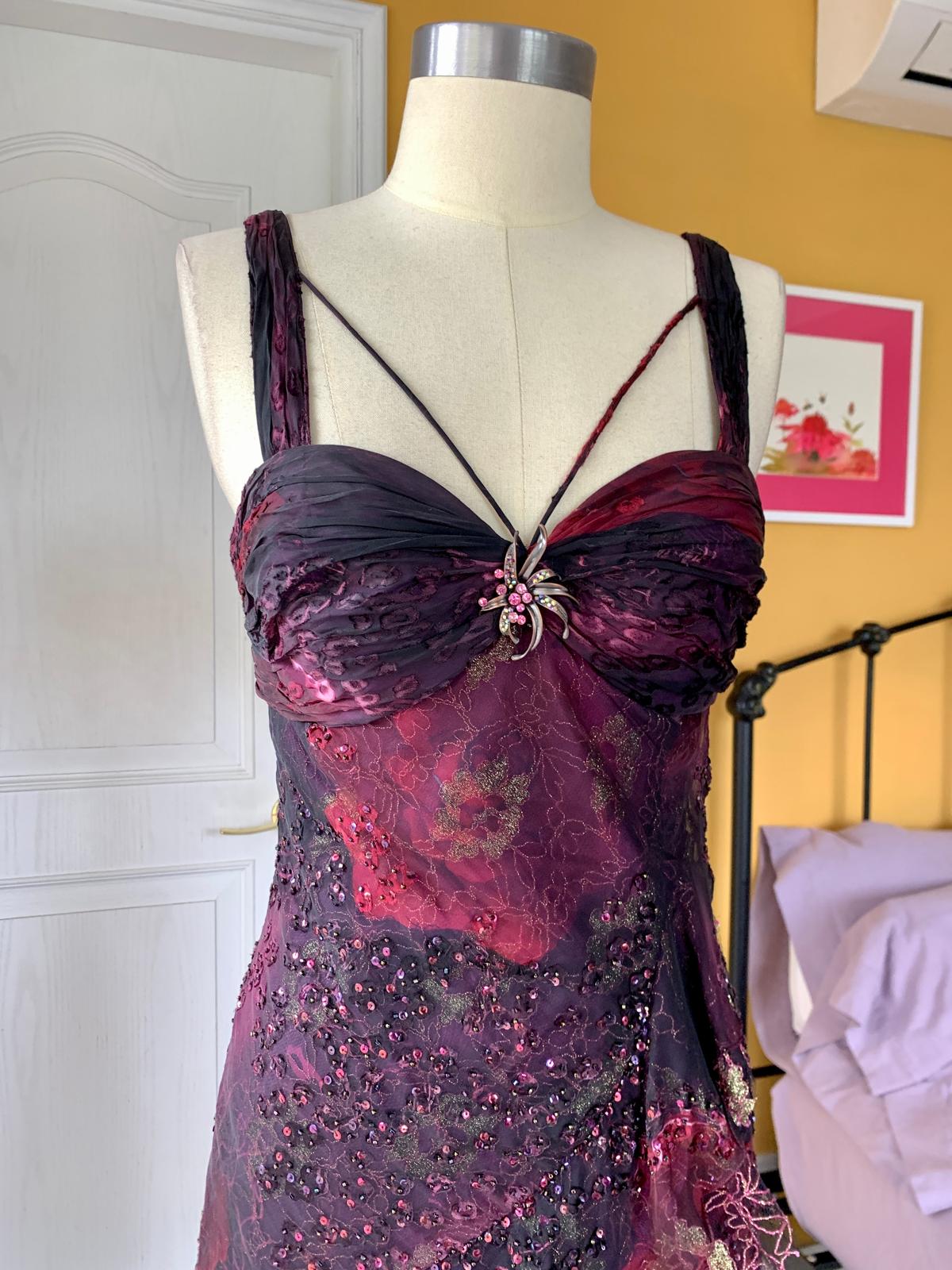 Deep Purple Gold Shimmer Dress