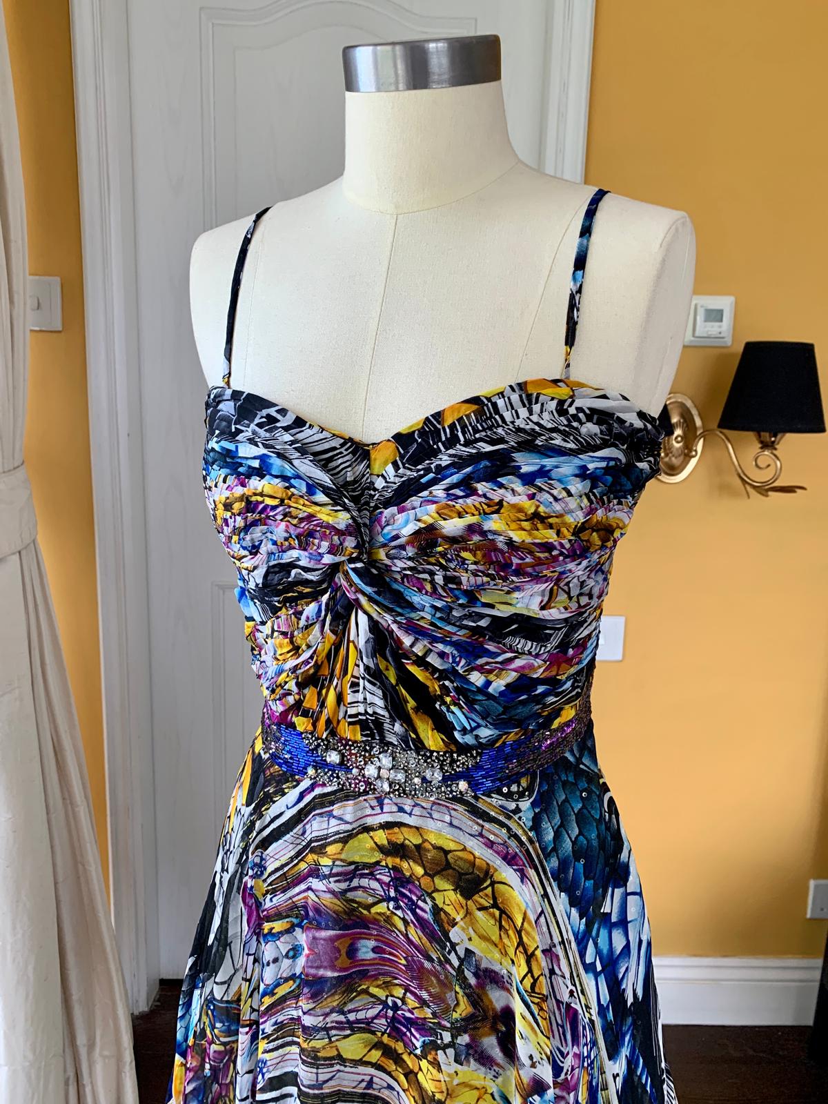 Kaleidoscope Print Flared Mini Dress