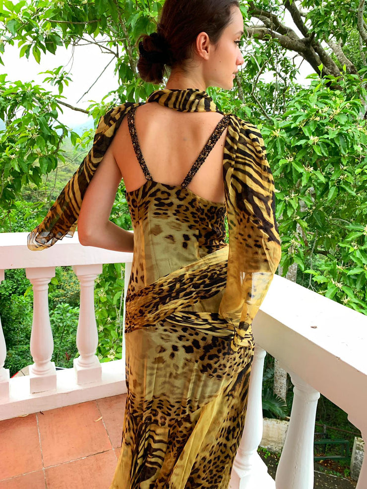 Leopard Swirl Midi Dress