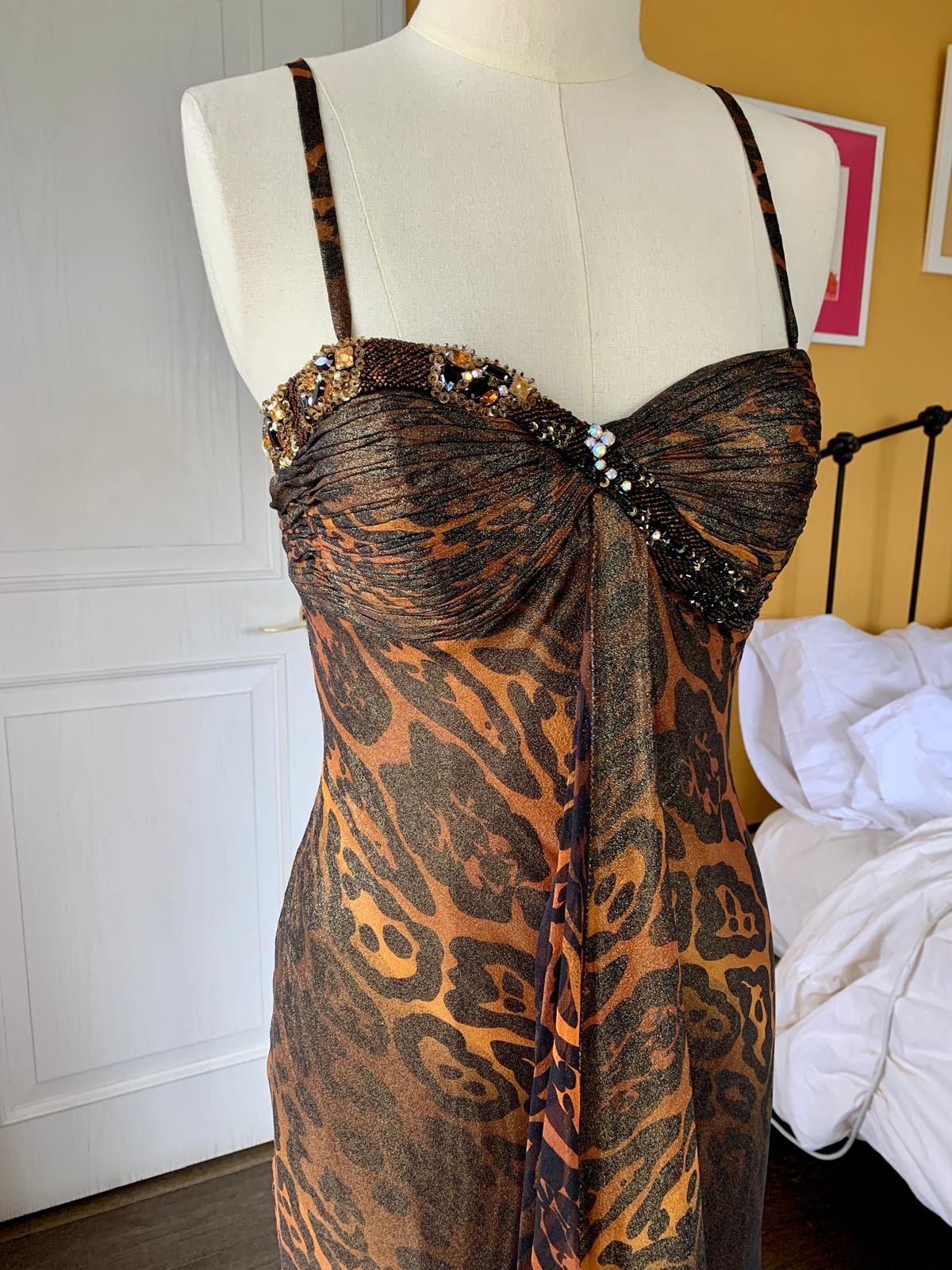 Bronzed Shimmer Leopard Gown