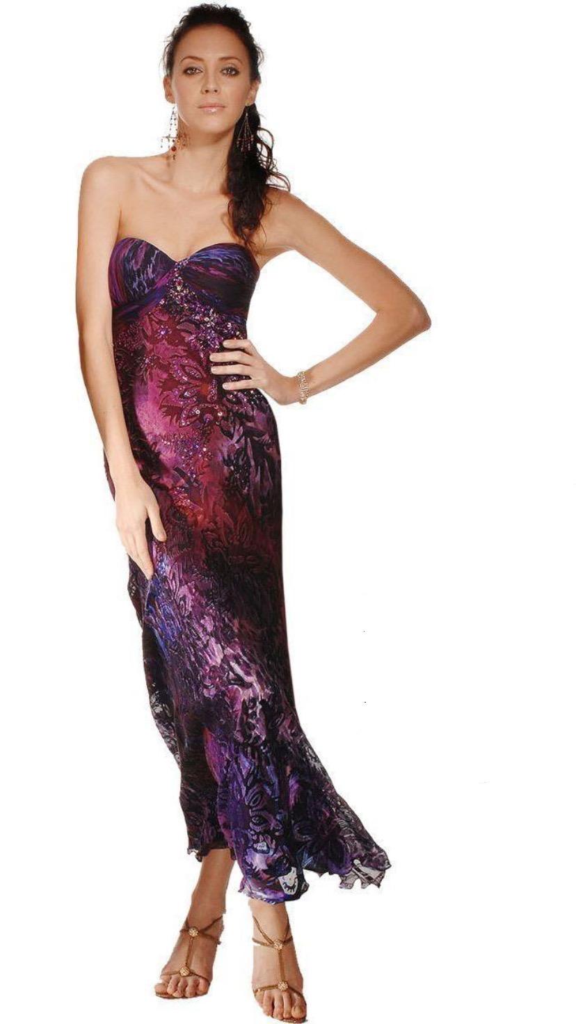 Purple Flames Burnout Maxi Dress