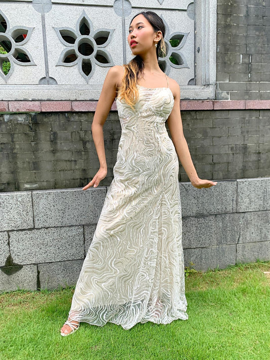 Snowflake Sequin Maxi Dress