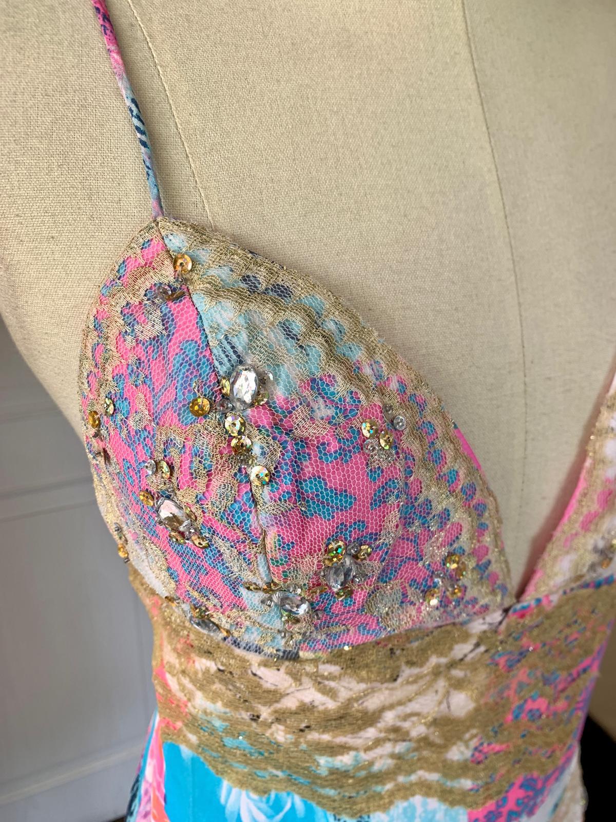 Bright Patchwork Midi Dress