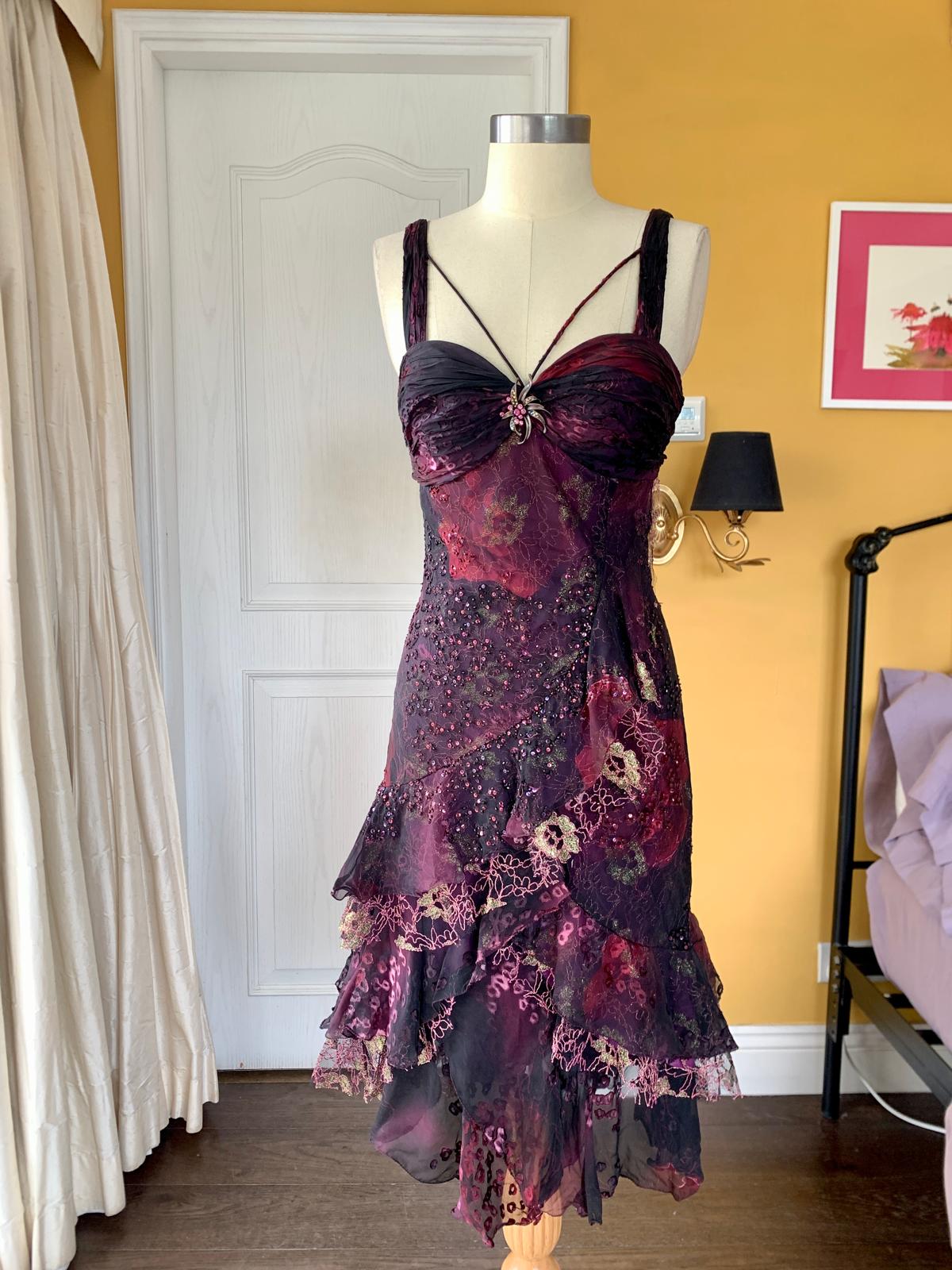 Deep Purple Gold Shimmer Dress