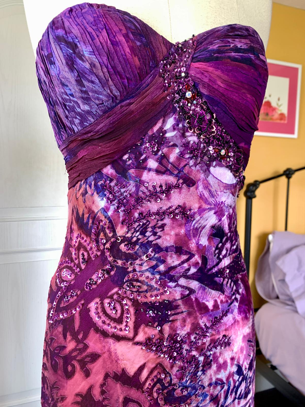 Purple Flames Burnout Maxi Dress