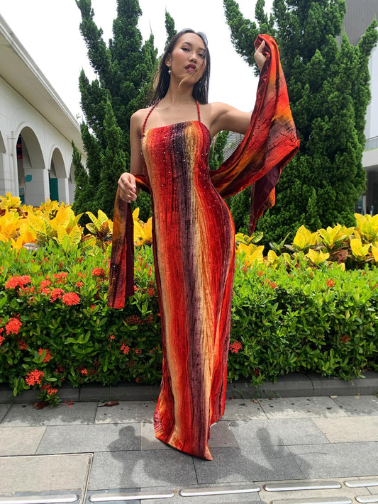 Velvet Sunset Maxi Dress