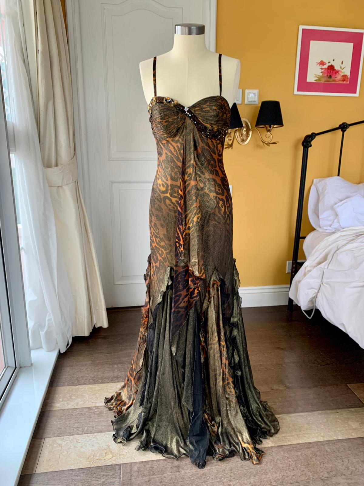 Bronzed Shimmer Leopard Gown
