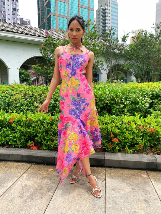 French Lace Floral Bouquet Dress