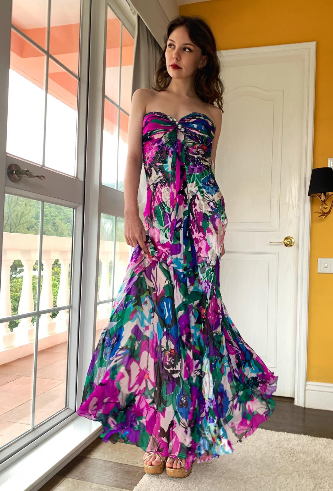 Blue and Purple Grafitti Dress