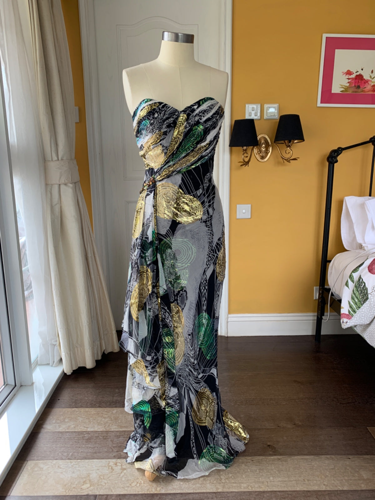 Gold Beetle Maxi Dress