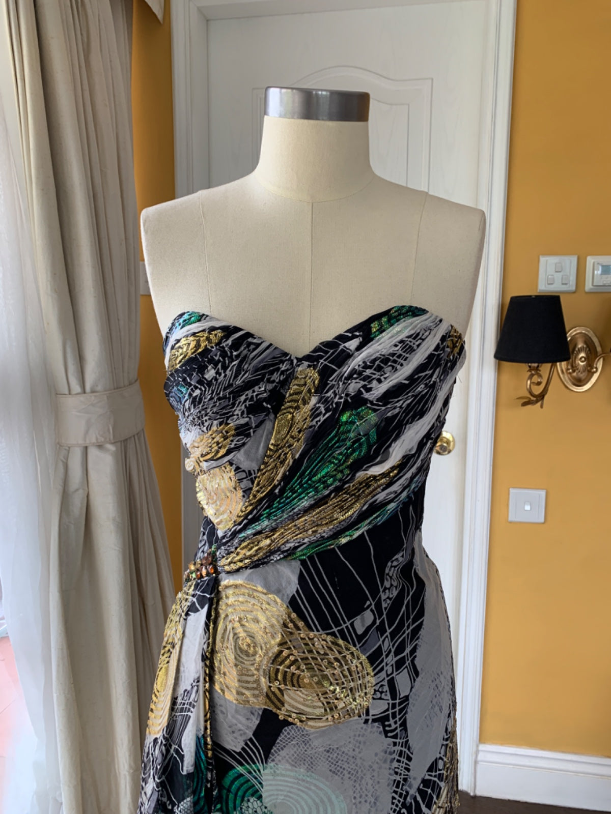 Gold Beetle Maxi Dress