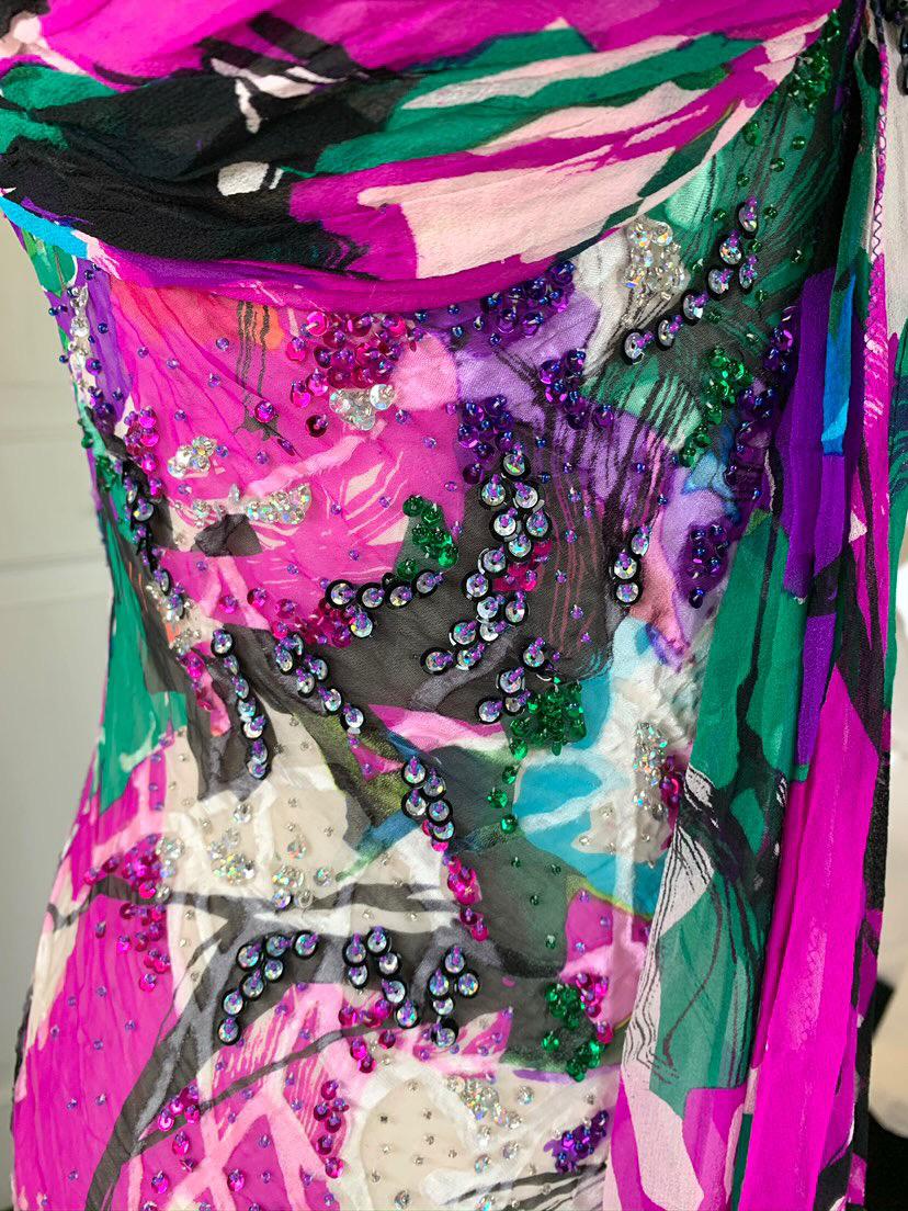 Blue and Purple Grafitti Dress