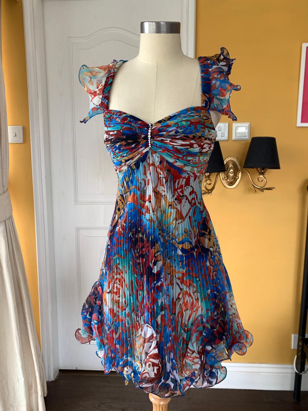 Adagio Blue Flared Midi Dress
