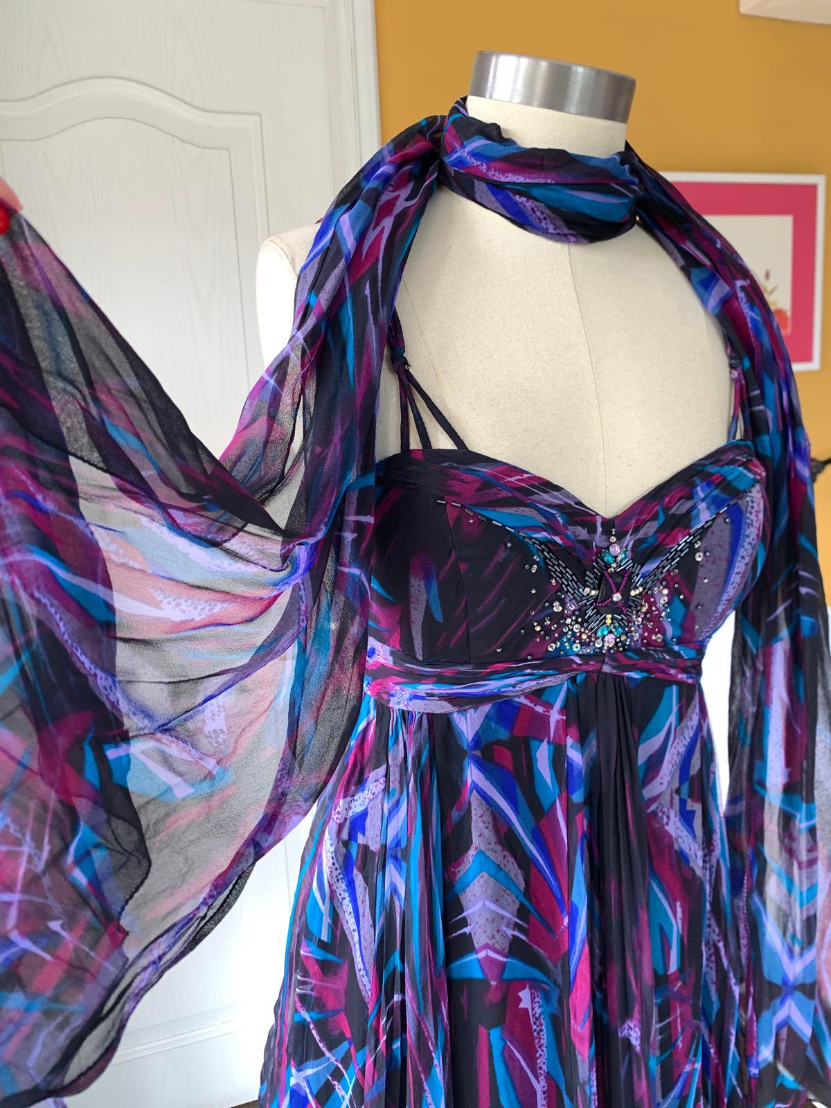 Azure Indigo Graphic Mini Dress