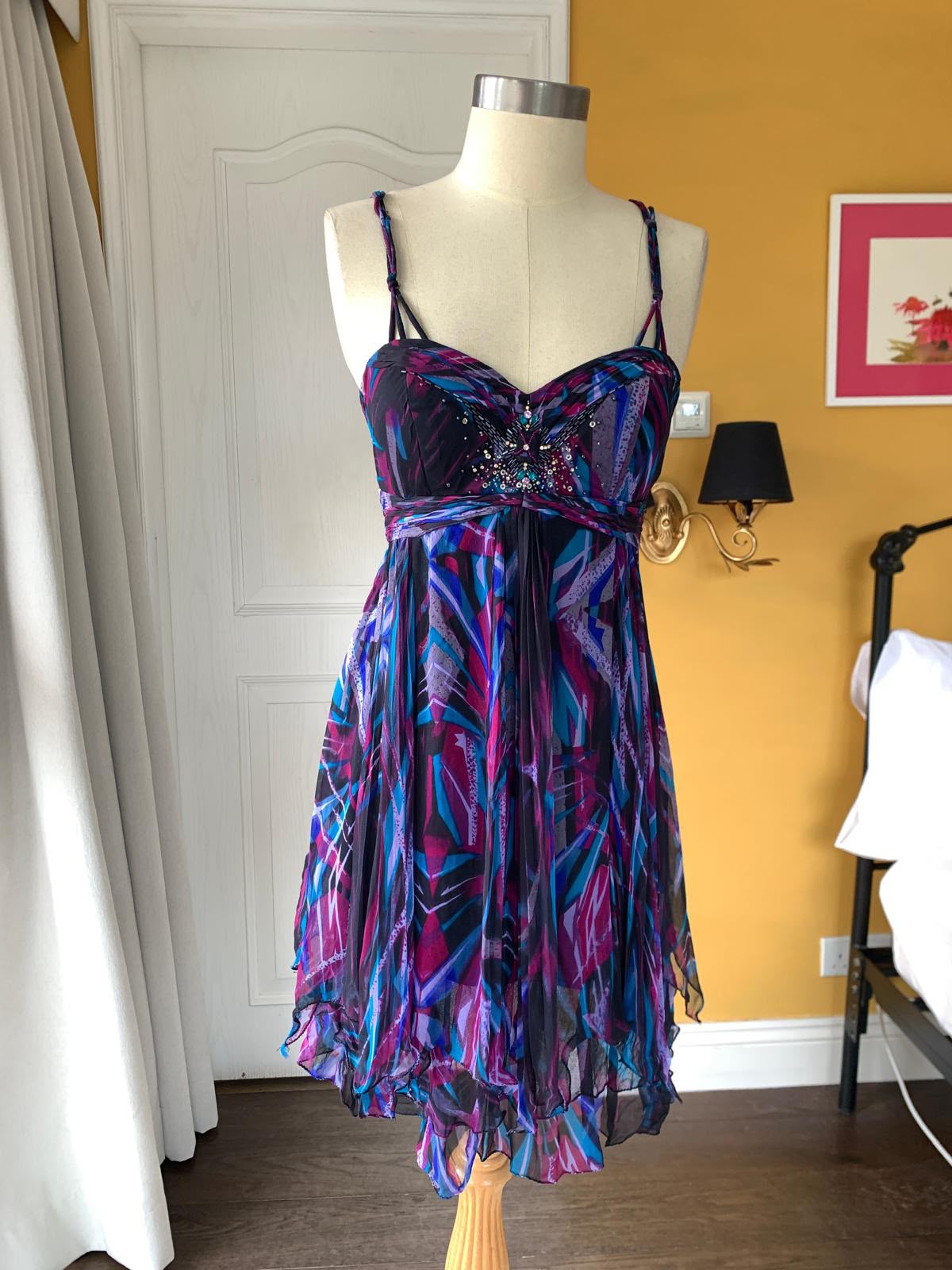 Azure Indigo Graphic Mini Dress