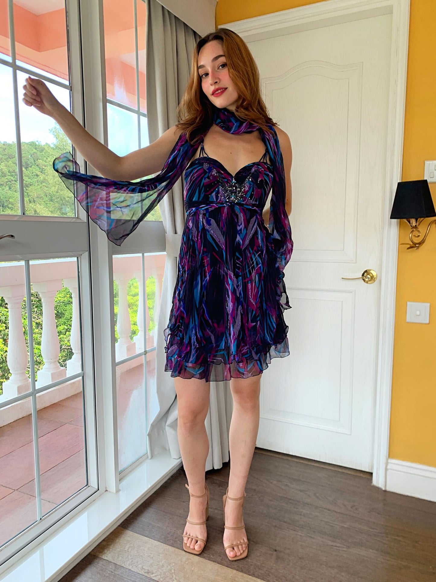 Azure Indigo Graphic Mini Dress