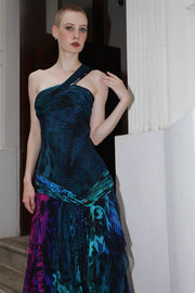 Electric Colbalt Snakeskin Dress