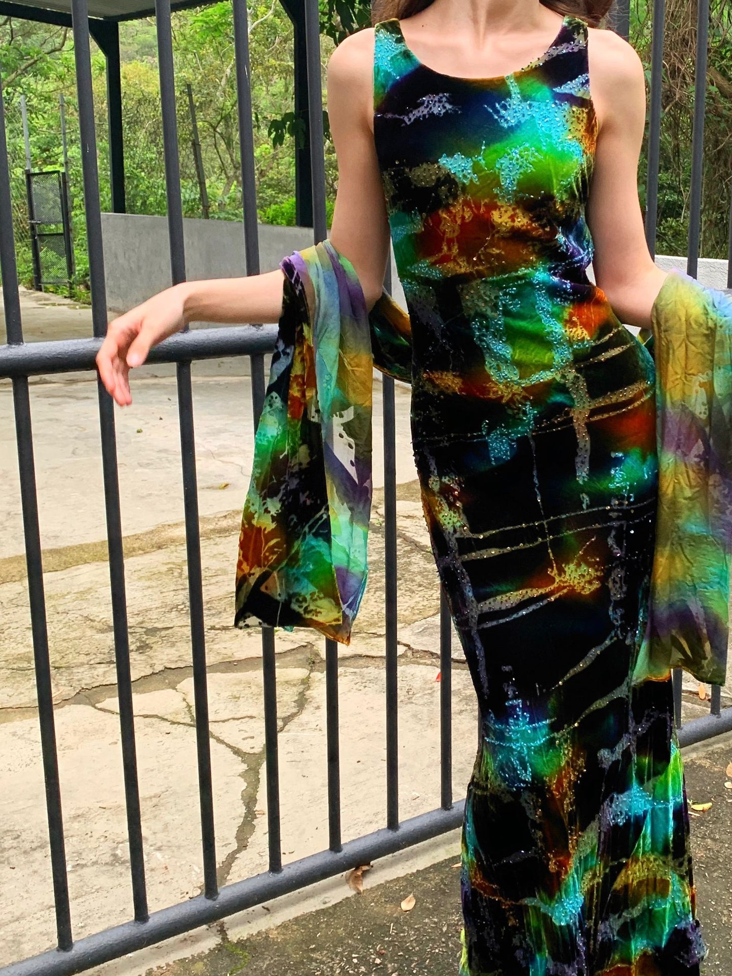 Galaxy Velvet Maxi Dress