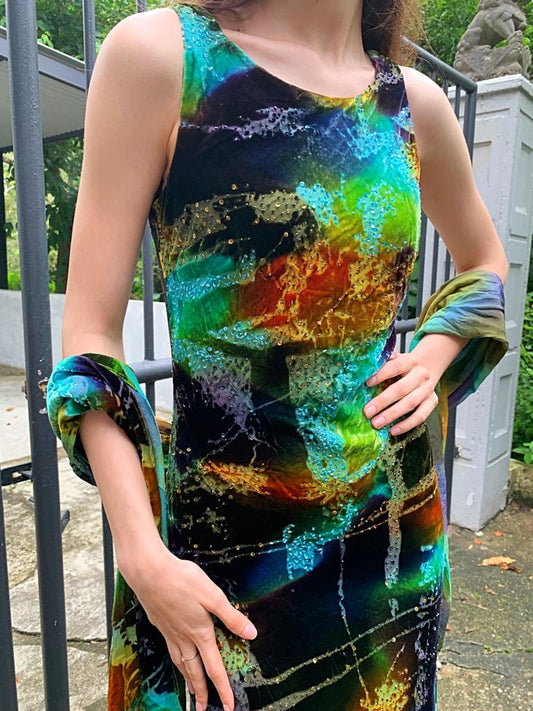 Galaxy Velvet Maxi Dress