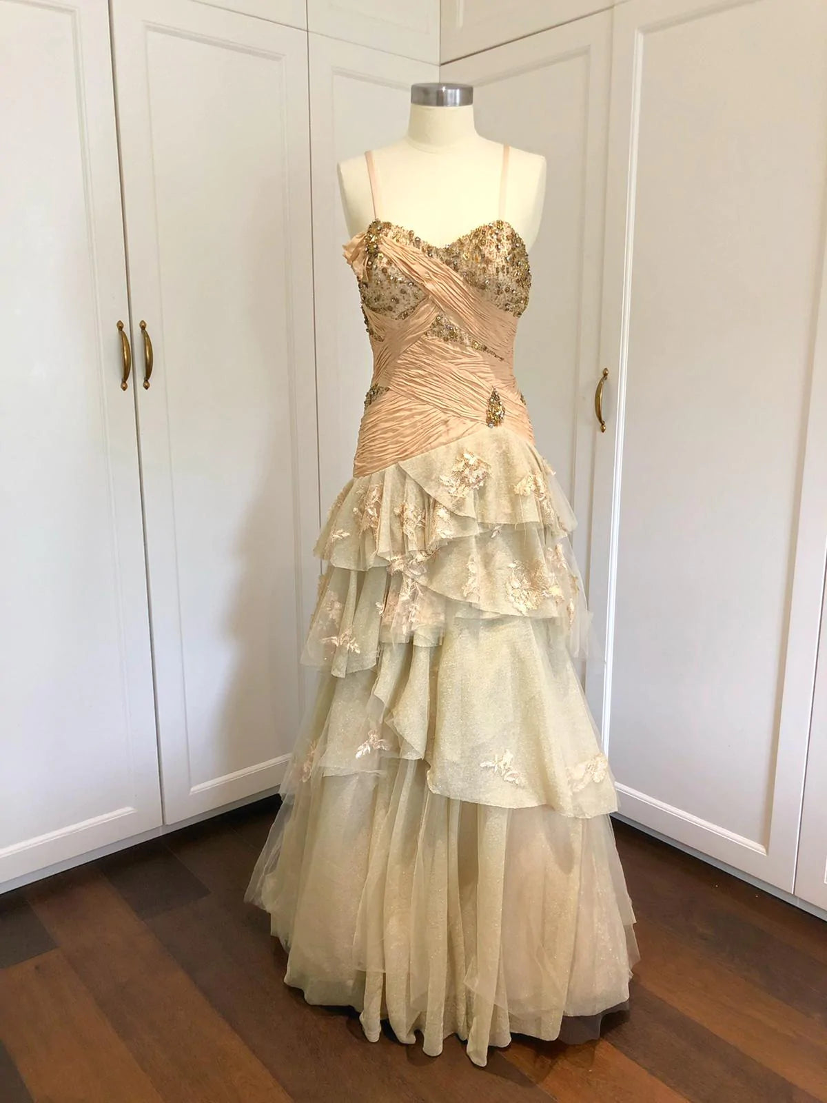 Gorgeous Ball Gowns | Chantilly Cream Layered Ball Gown | Freis Spirit