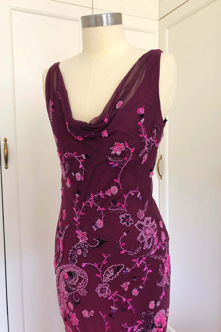 Floral Paisley Print Satin Dresses | Floral Print Gown | Freis Spirit