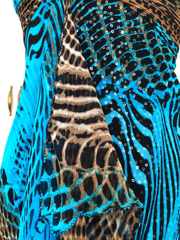 Strapless Maxi Dress | Abstract Print Dress | Freis Spirit