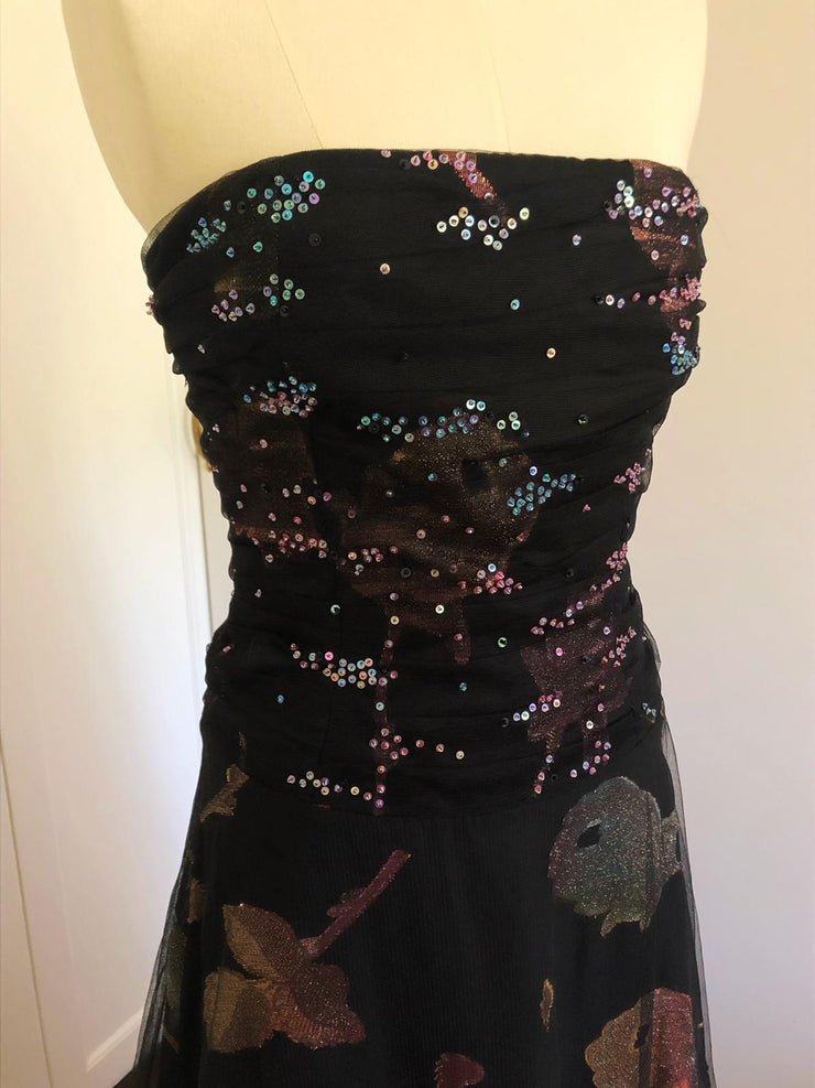 Strapless Evening Dress | Nightflower Sequin Gown | Freis Spirit
