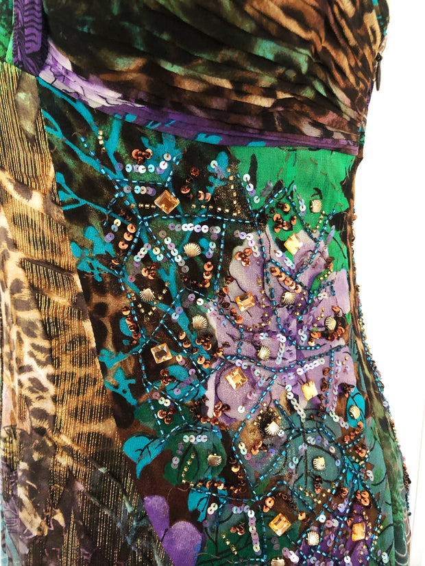 Emerald Leopard Midi Dress
