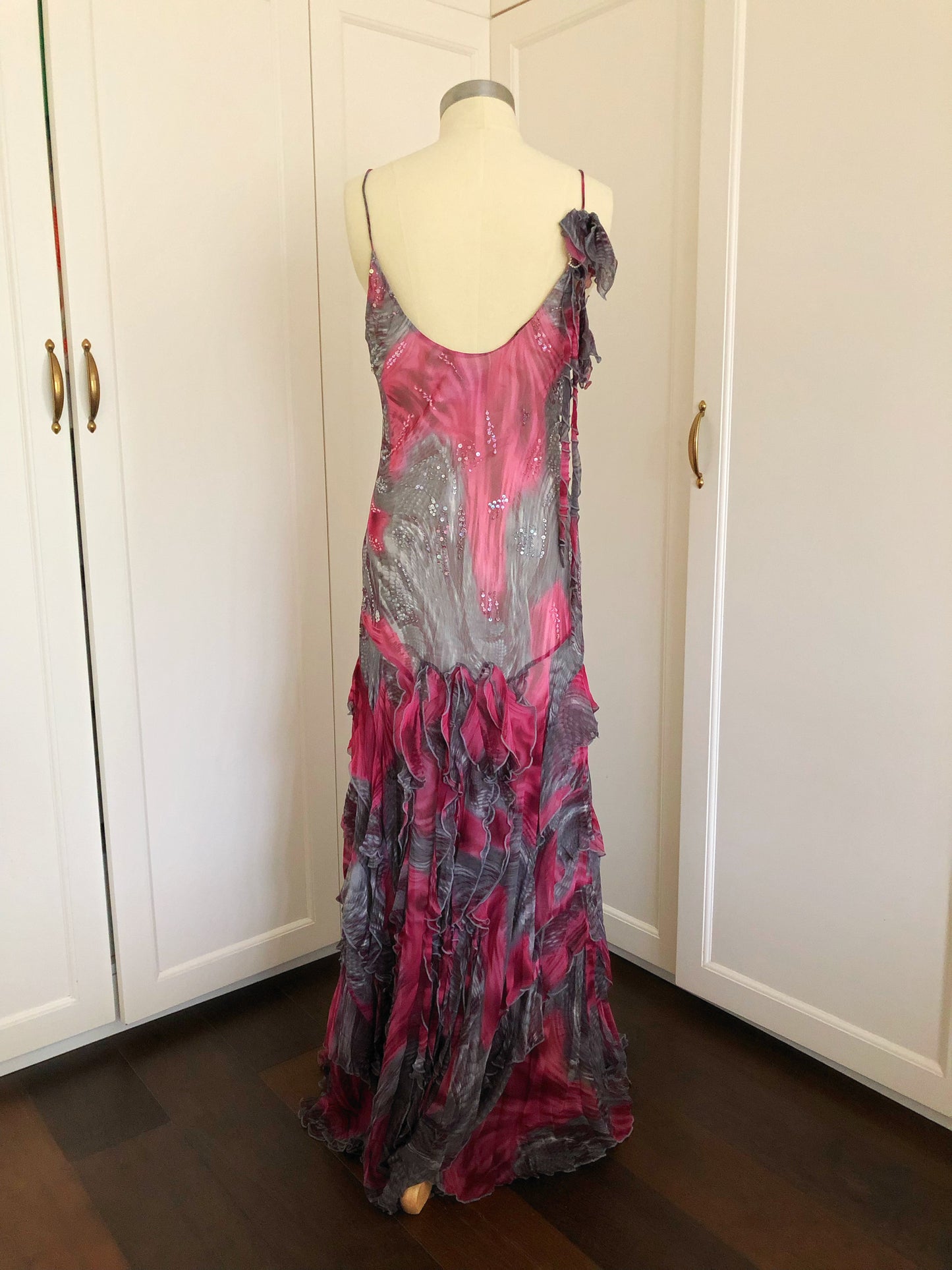 Vintage Maxi Dresses | Hot Fuchsia Molten Maxi Dress | Freis Spirit