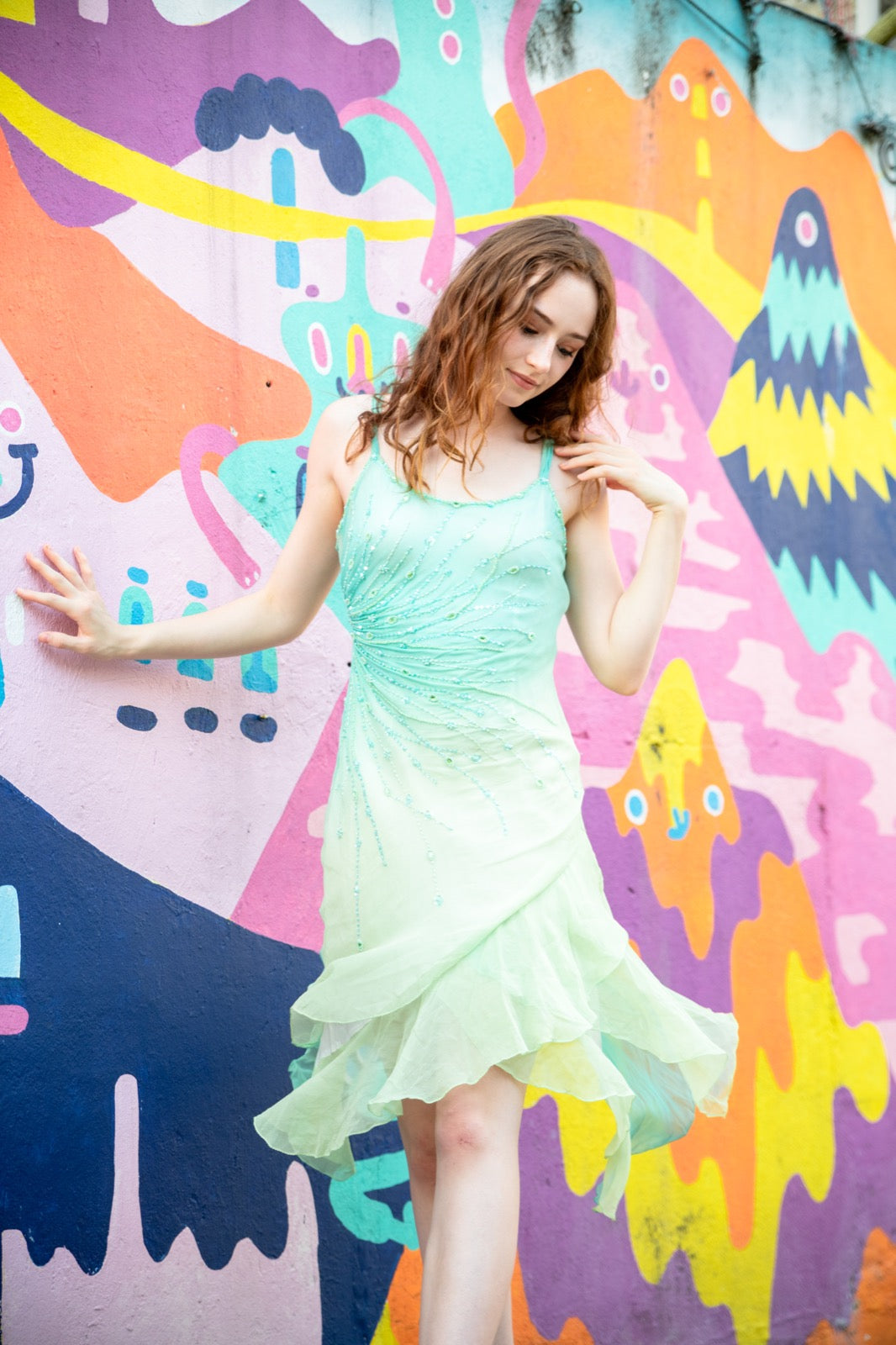 Mint Sorbet Sequins Dress