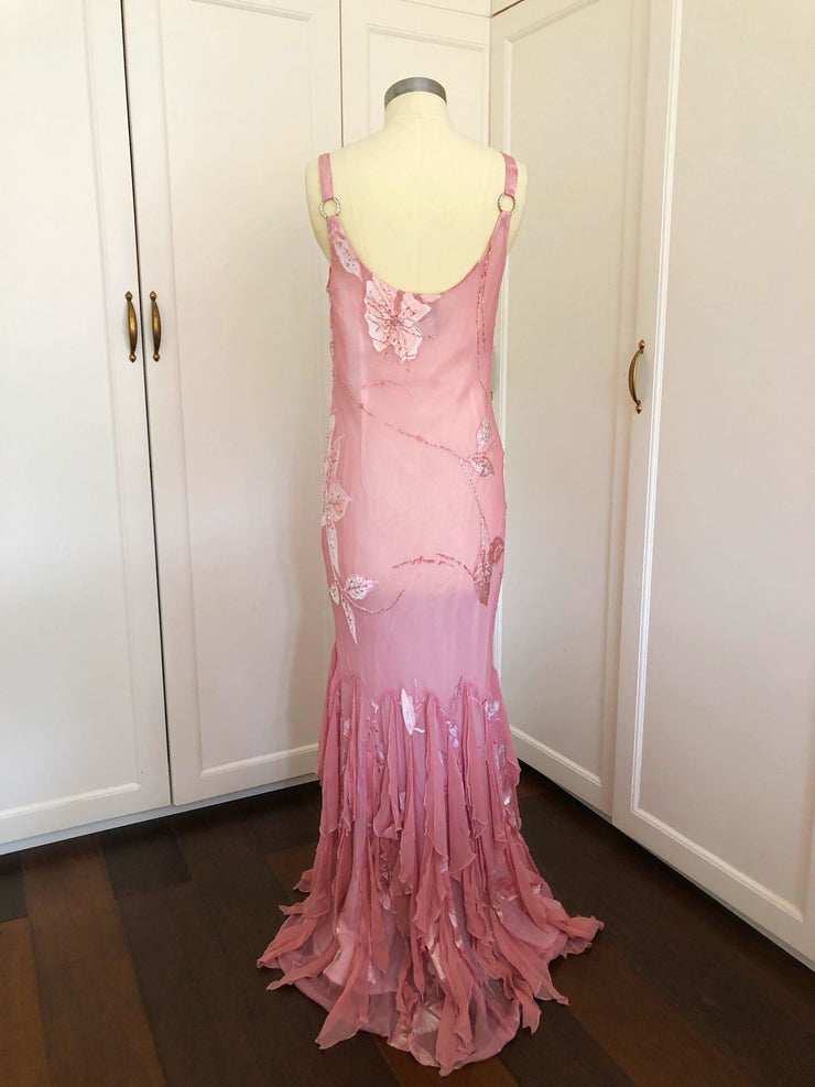 Pink Floral Maxi Dress | Pink Blossoms Maxi Dress | Freis Spirit