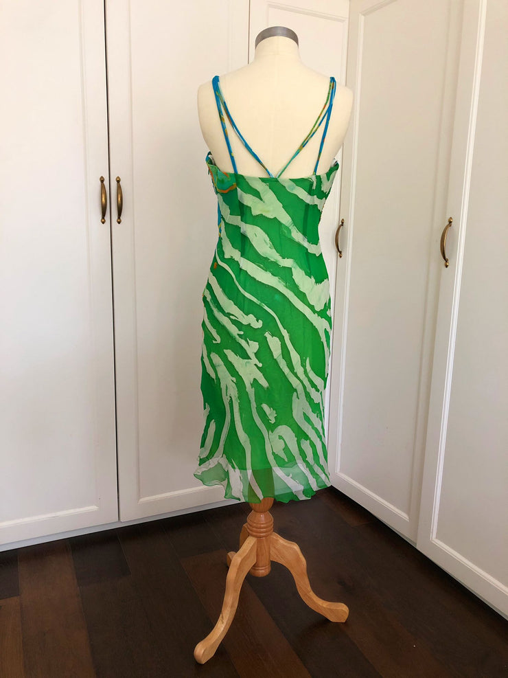 Maxi Dress with Straps | Aqua & Lime Resort Dress | Freis Spirit