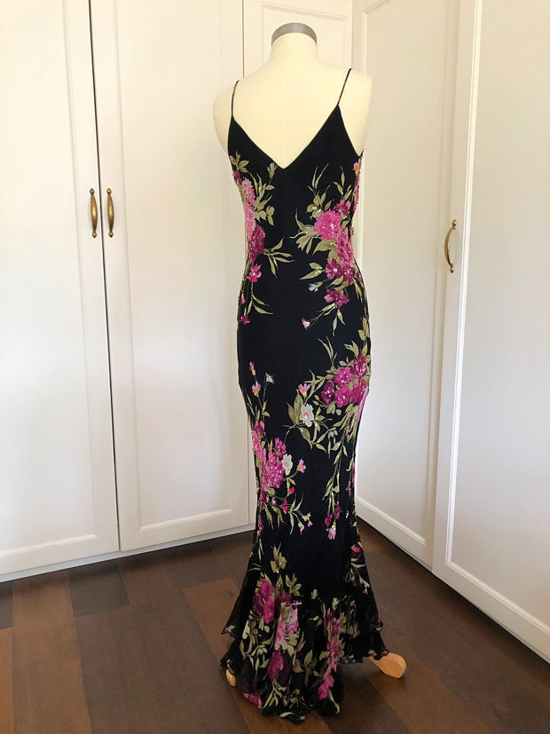Black Floral Maxi Dress | Beaded Maxi Dress | Freis Spirit