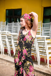 Fuchsia Florals Maxi Dress