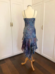 Blue Stripe Ruffle Dress | Freis Spirit